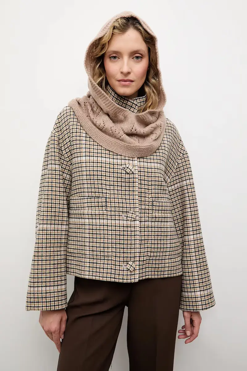 sciarpa con lana Beige miniatura 5