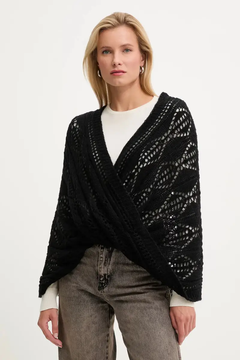 sciarpa con lana colore nero