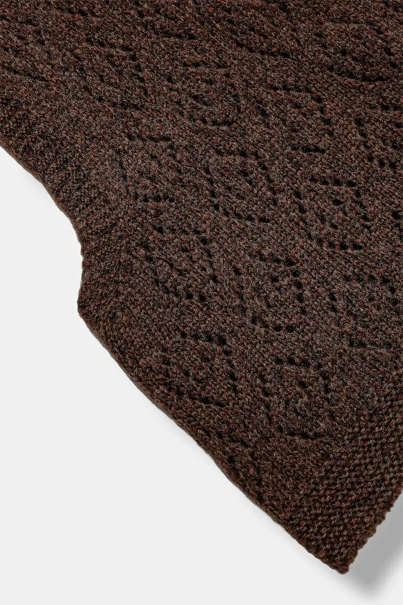 sciarpa con lana Marrone miniatura 3