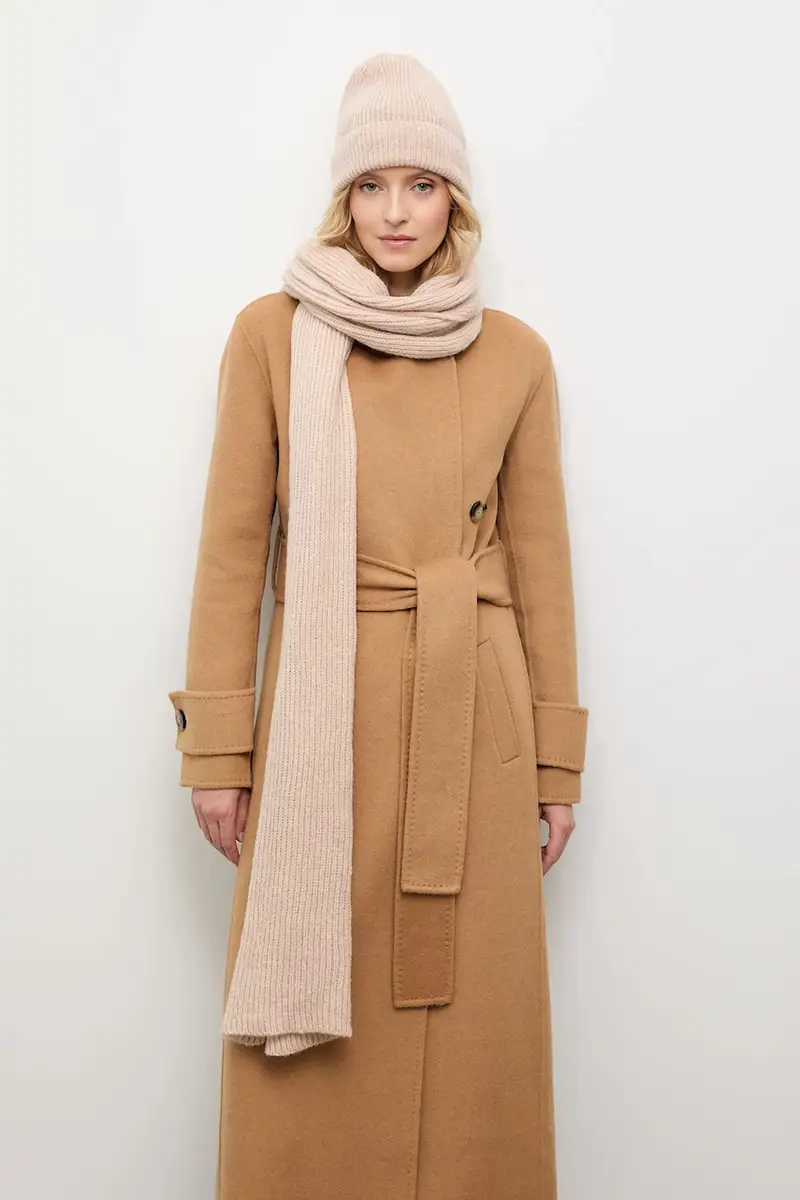 sciarpa in lana donna colore beige miniatura 4