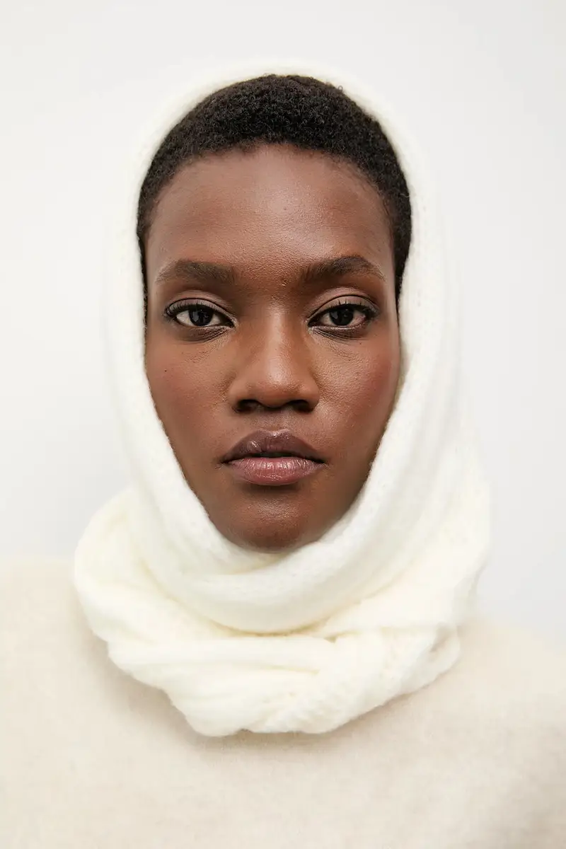 sciarpa in lana donna colore beige