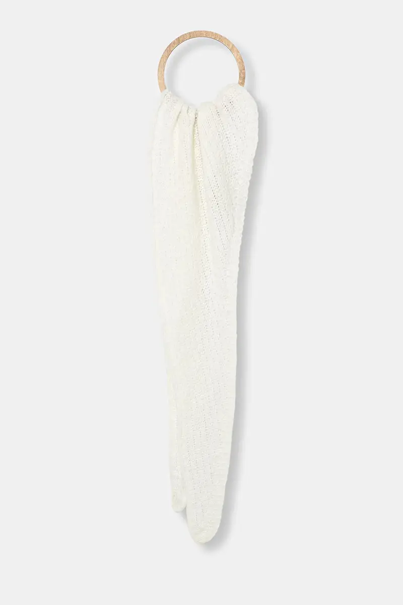 sciarpa in lana donna colore beige miniatura 2