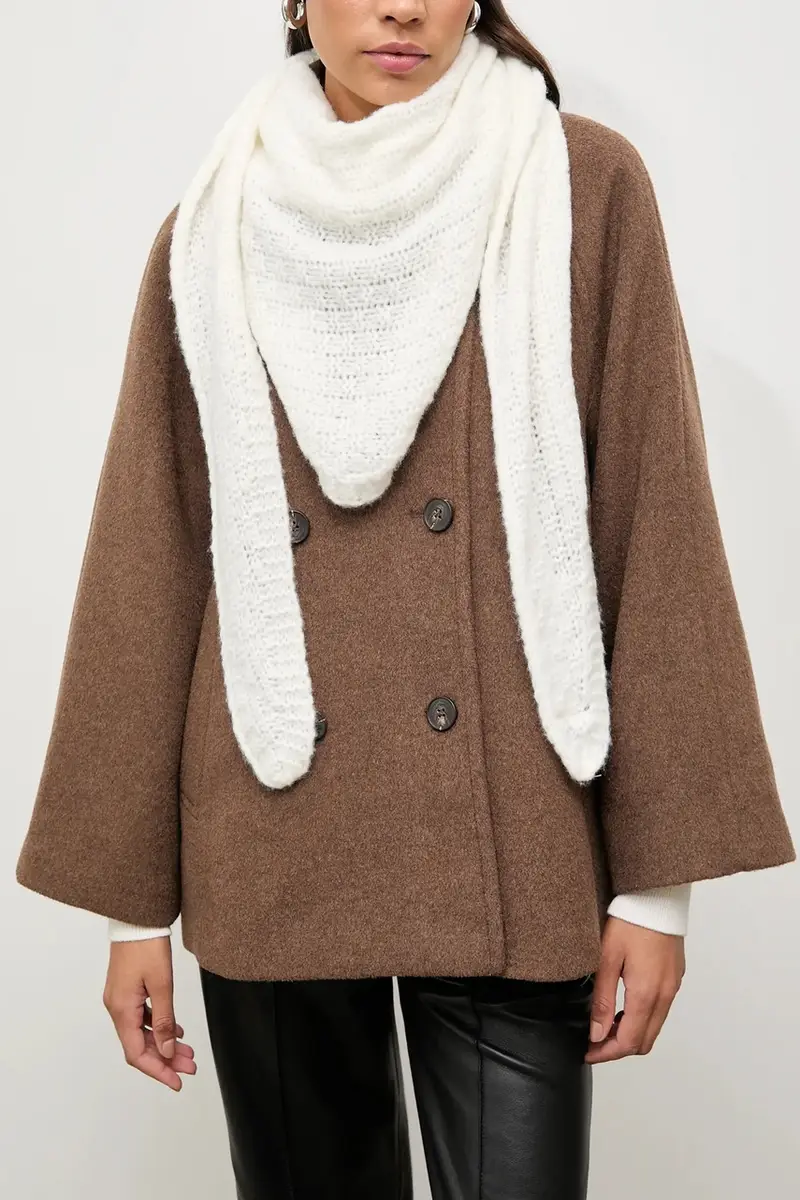 sciarpa in lana donna colore beige miniatura 4