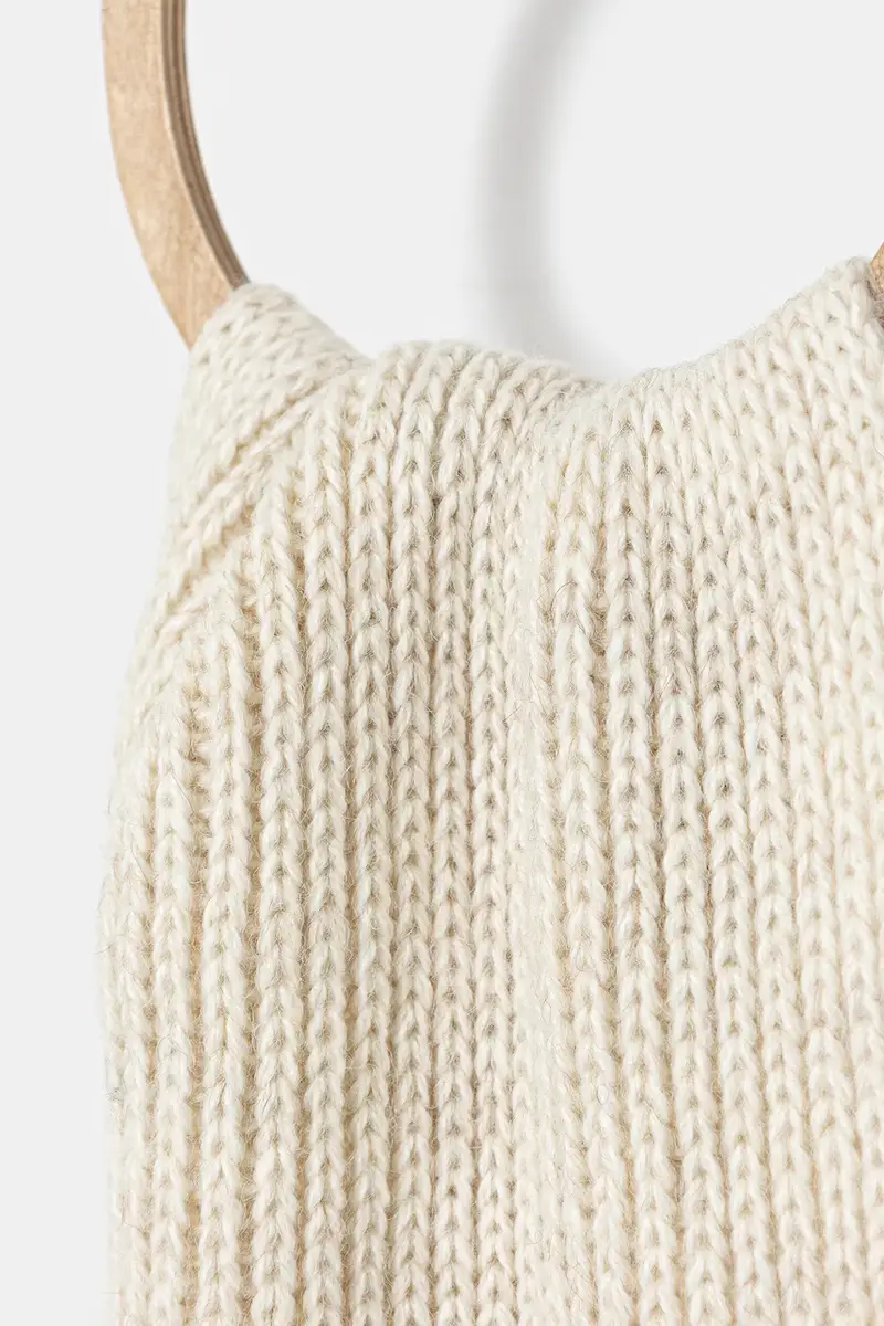 sciarpa in lana donna colore beige miniatura 3