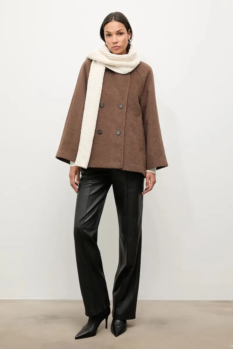 sciarpa in lana donna colore beige miniatura 5