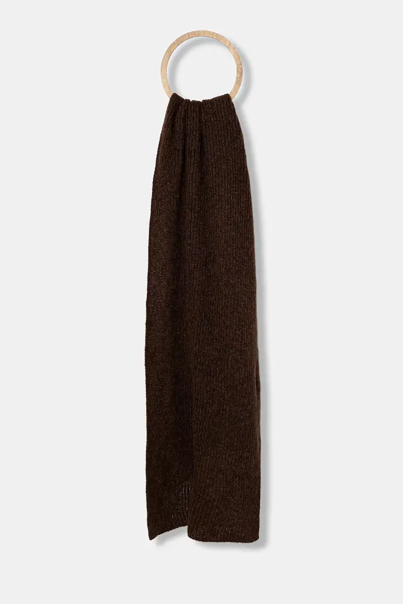 sciarpa in lana donna colore marrone miniatura 2