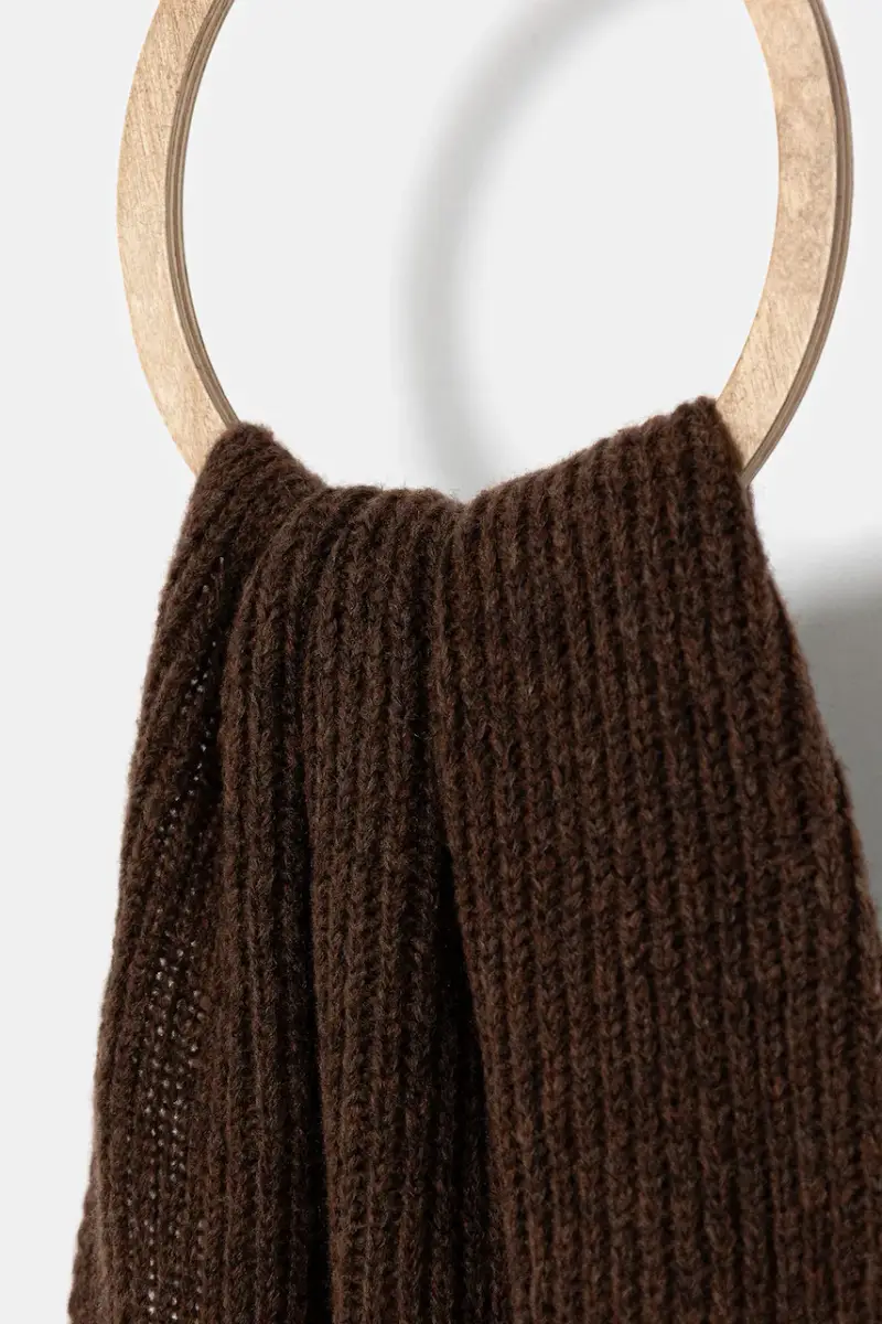 sciarpa in lana donna colore marrone miniatura 3