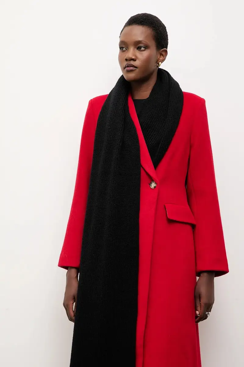 sciarpa in lana donna colore nero miniatura 4