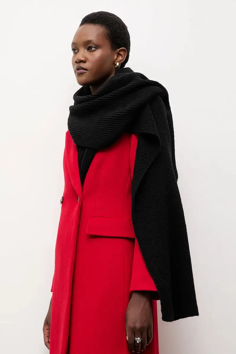 sciarpa in lana donna colore nero