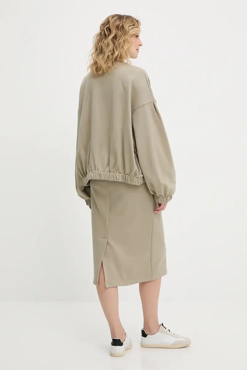 Answear Lab set - camicetta e gonna donna colore verde miniatura 4