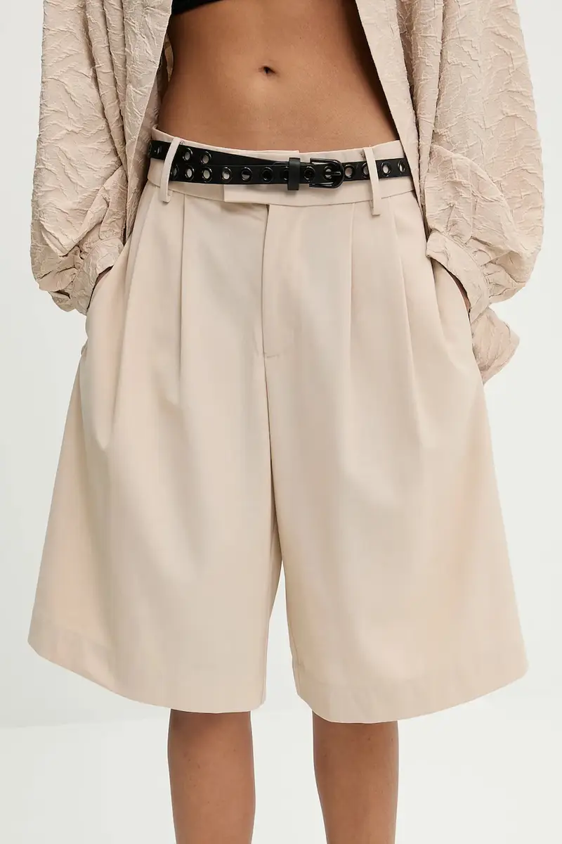 shorts con aggiunta di lana donna colore beige