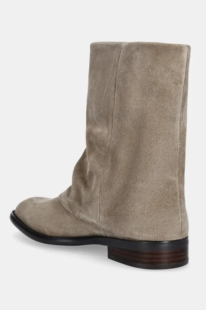 stivaletti alla caviglia in camoscio colore beige miniatura 4