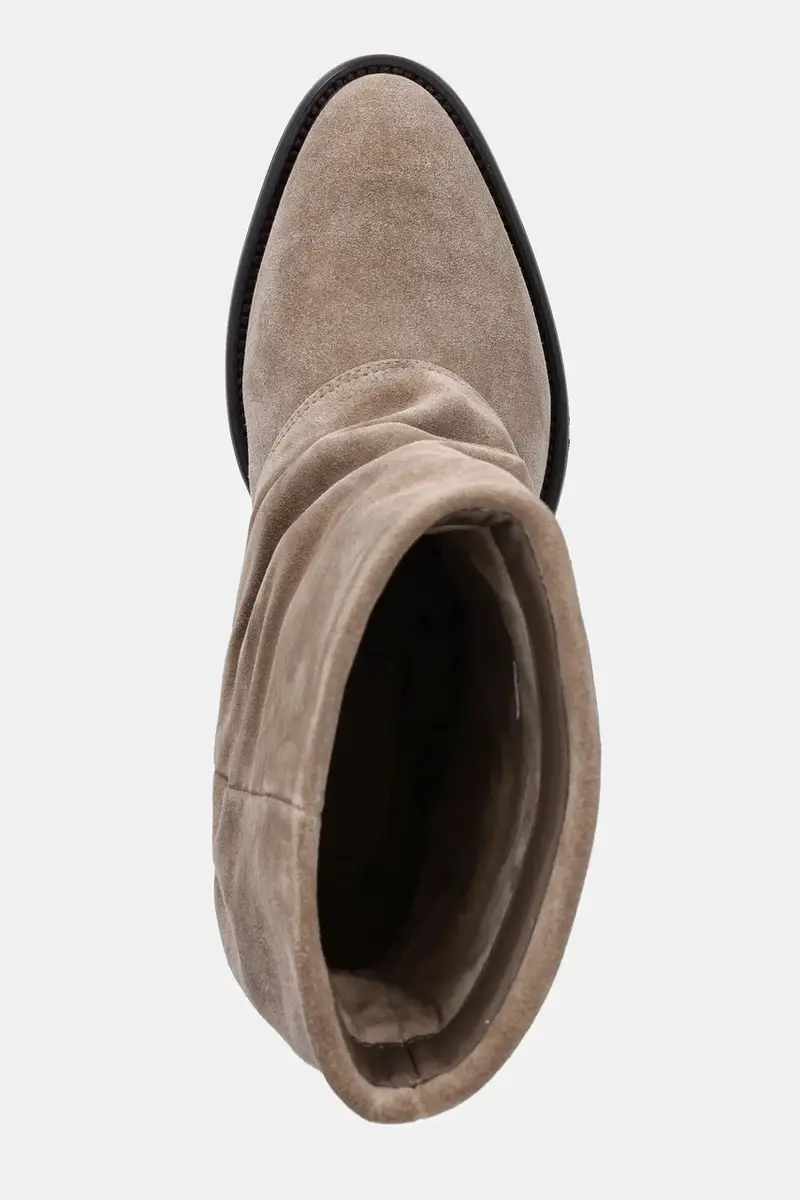 stivaletti alla caviglia in camoscio colore beige miniatura 5