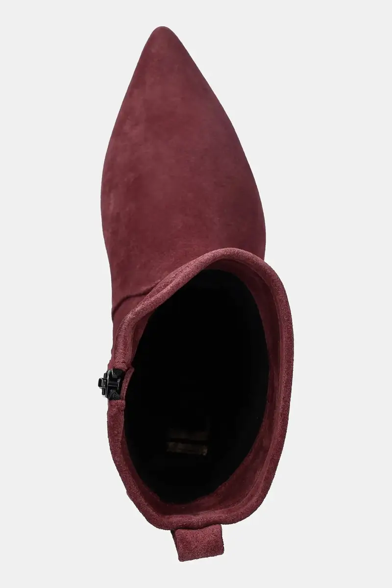 stivaletti alla caviglia in camoscio colore granata miniatura 5