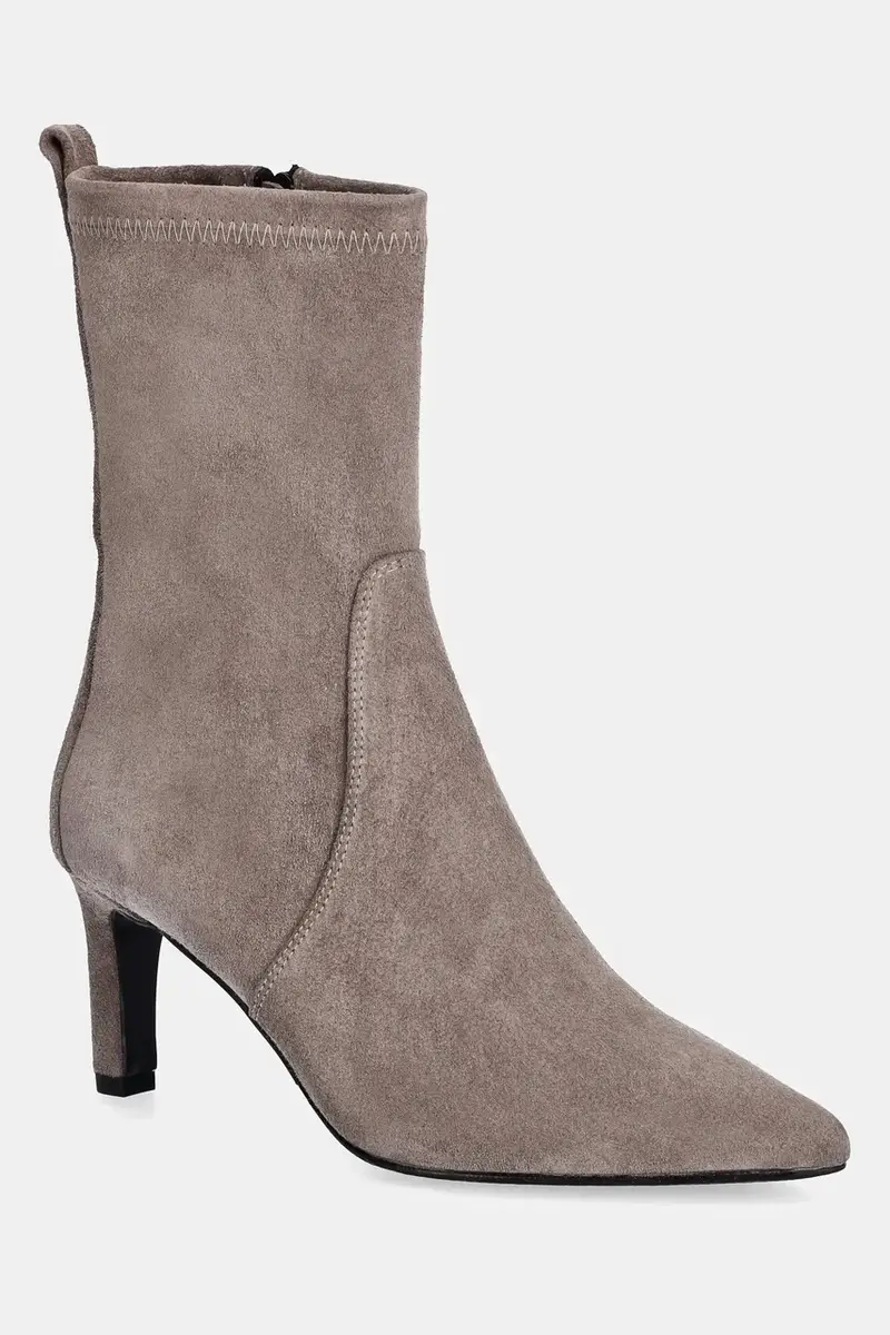 stivaletti alla caviglia in camoscio colore grigio miniatura 2