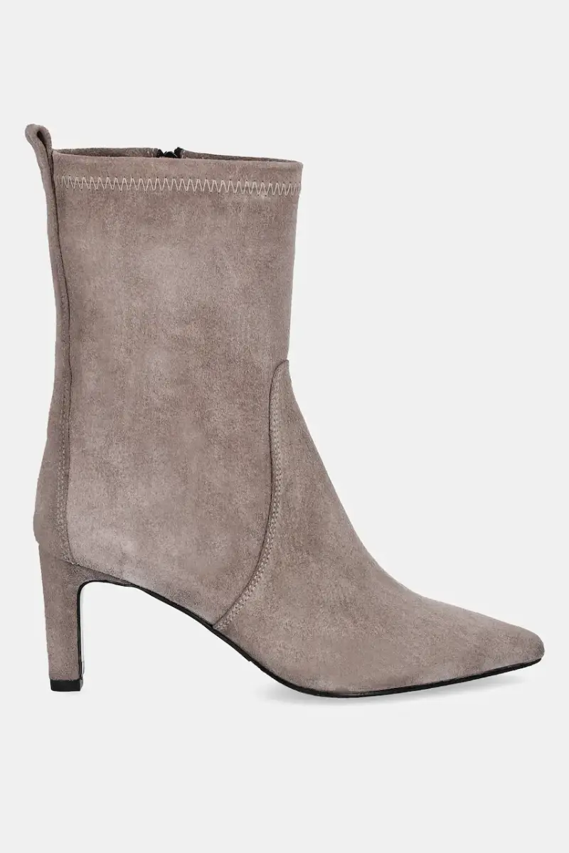 stivaletti alla caviglia in camoscio colore grigio miniatura 3