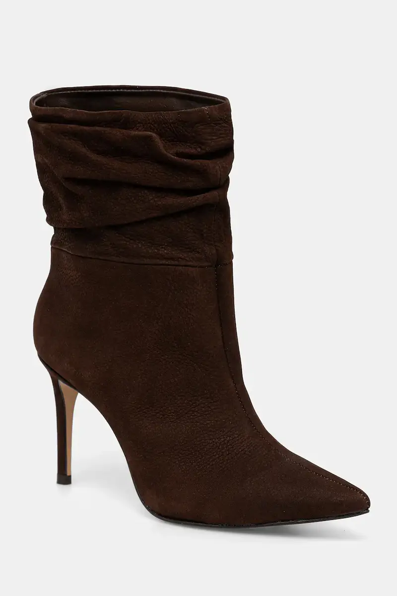 stivaletti alla caviglia in camoscio colore marrone miniatura 2