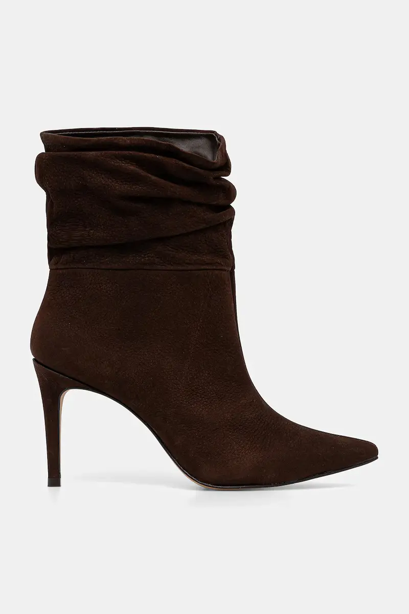 stivaletti alla caviglia in camoscio colore marrone miniatura 3