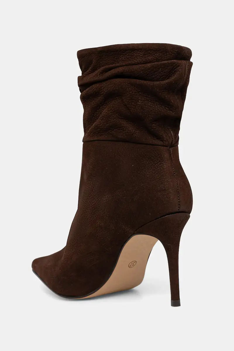 stivaletti alla caviglia in camoscio colore marrone miniatura 4