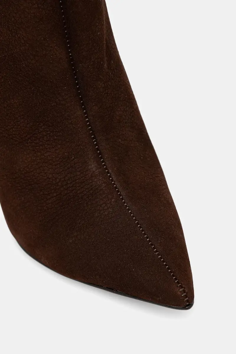 stivaletti alla caviglia in camoscio colore marrone miniatura 5