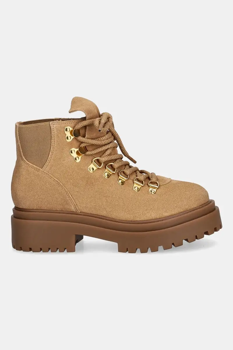 stivaletti alla caviglia in camoscio colore marrone miniatura 3