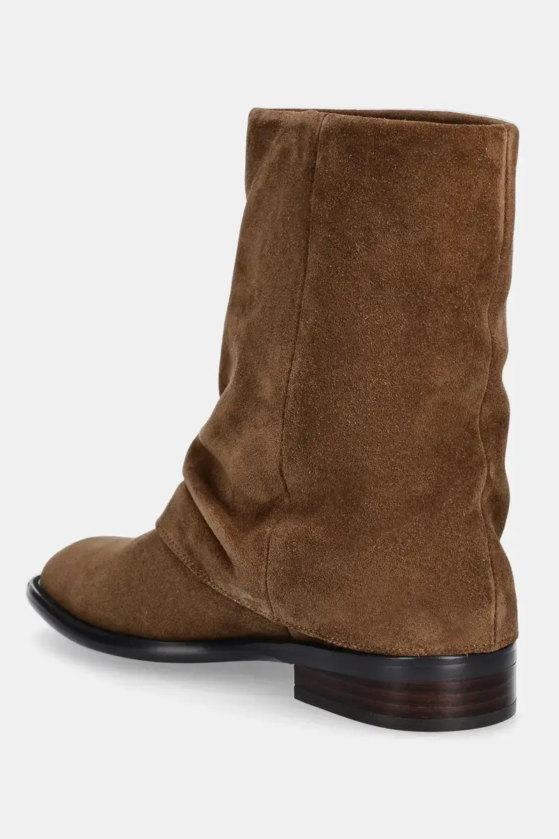 stivaletti alla caviglia in camoscio colore marrone miniatura 4