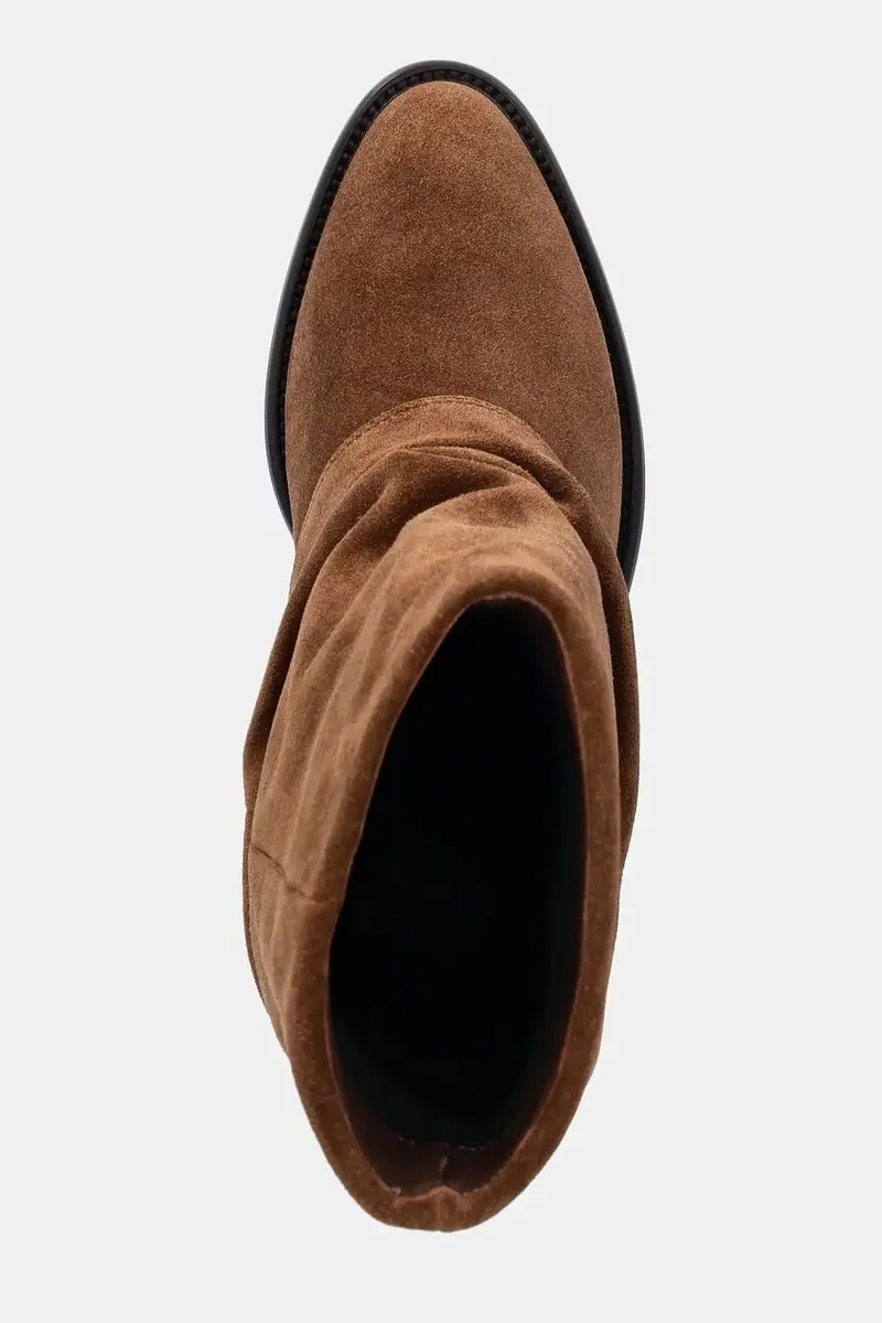 stivaletti alla caviglia in camoscio colore marrone miniatura 5