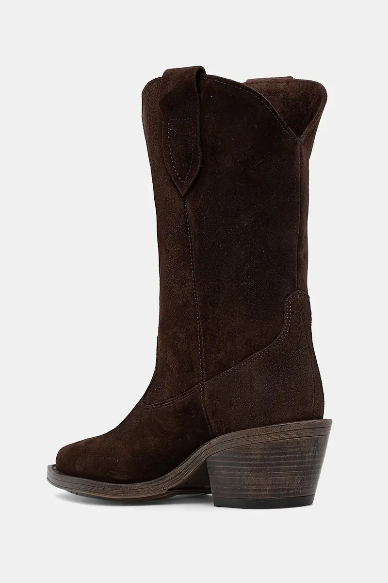 stivaletti alla caviglia in camoscio colore marrone miniatura 4