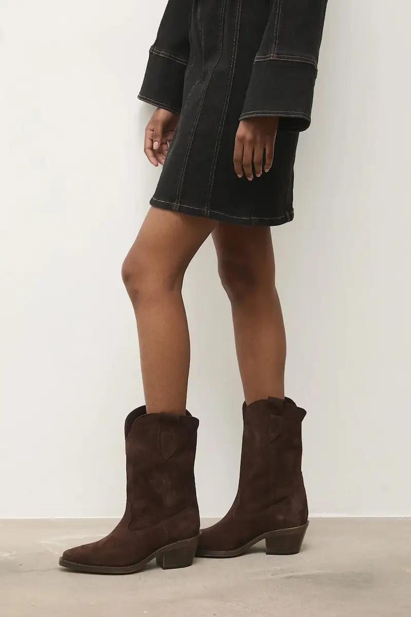 stivaletti alla caviglia in camoscio colore marrone