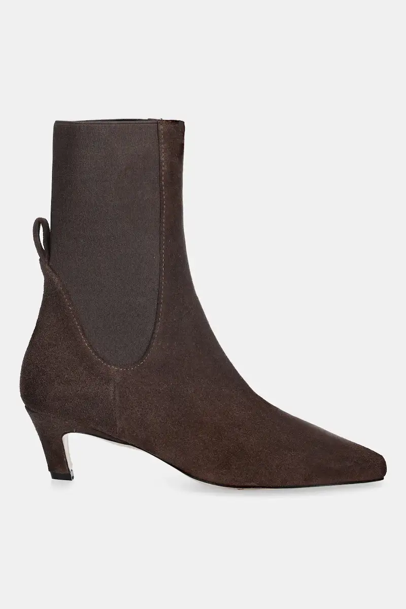 stivaletti alla caviglia in camoscio colore marrone miniatura 3