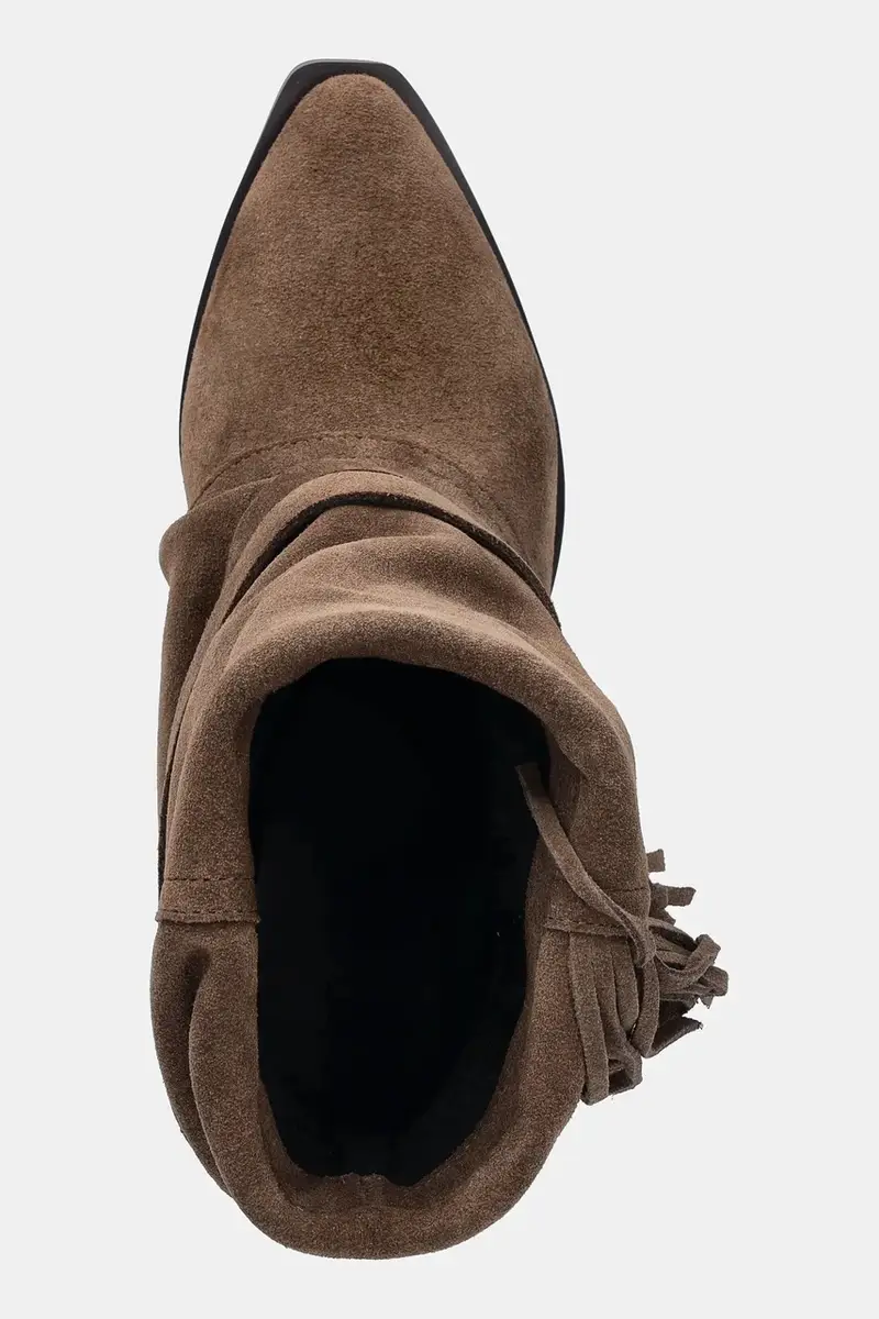 stivaletti alla caviglia in camoscio colore marrone miniatura 5