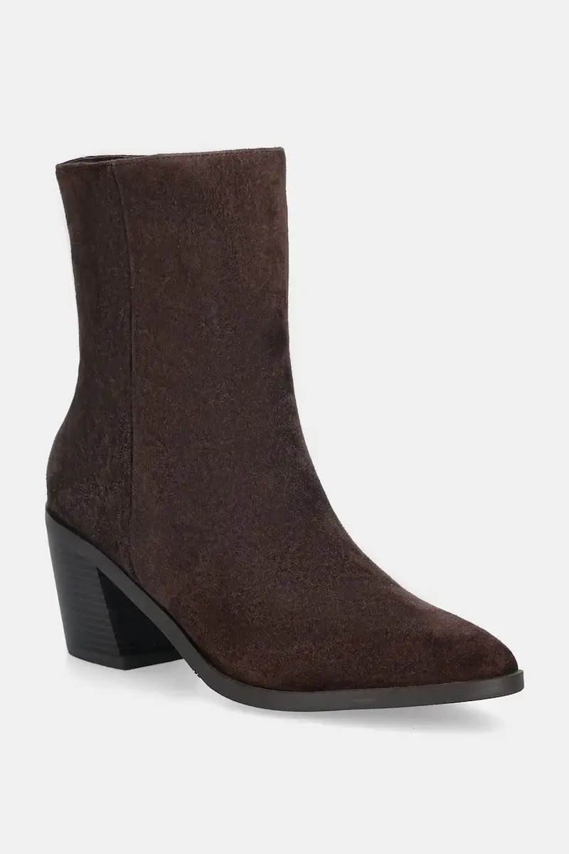 stivaletti alla caviglia in camoscio colore marrone miniatura 2