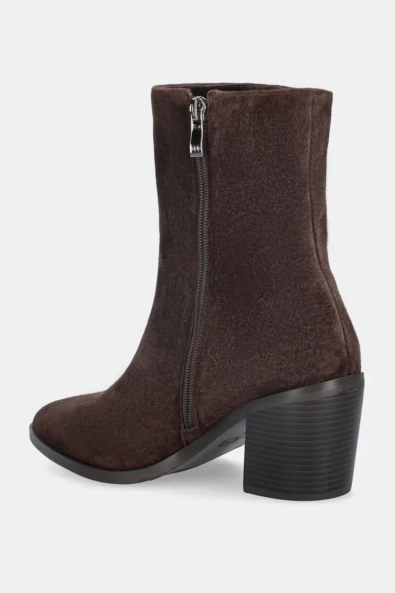 stivaletti alla caviglia in camoscio colore marrone miniatura 4