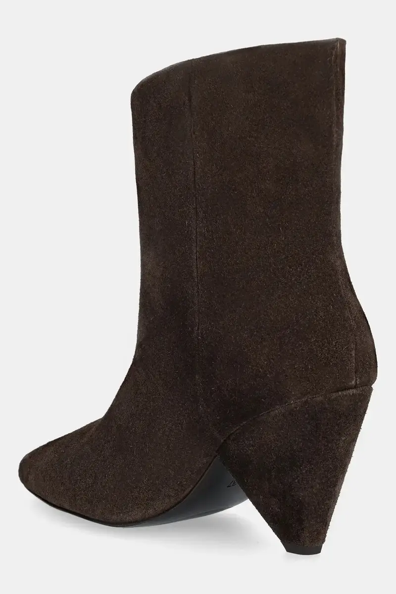 stivaletti alla caviglia in camoscio colore marrone miniatura 4