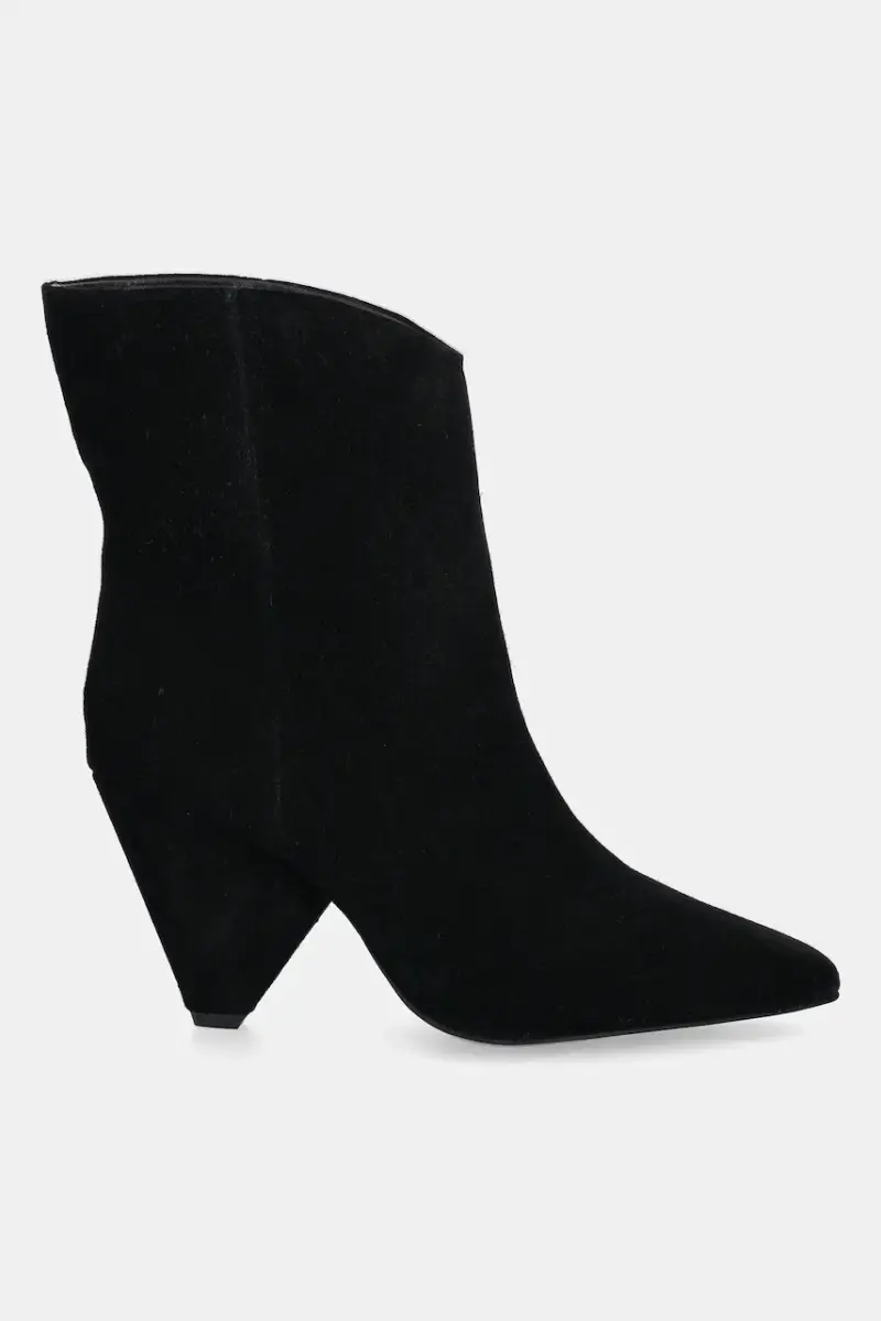 stivaletti alla caviglia in camoscio colore nero miniatura 3