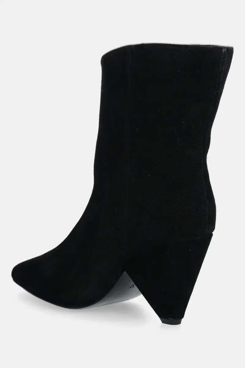 stivaletti alla caviglia in camoscio colore nero miniatura 4