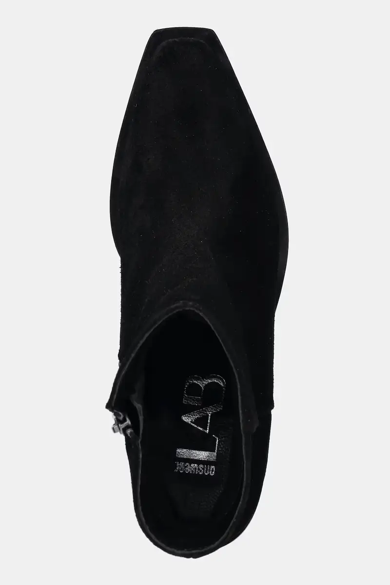 stivaletti alla caviglia in camoscio colore nero miniatura 5