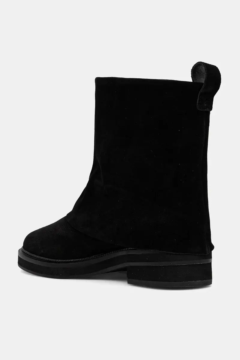 stivaletti alla caviglia in camoscio colore nero miniatura 4