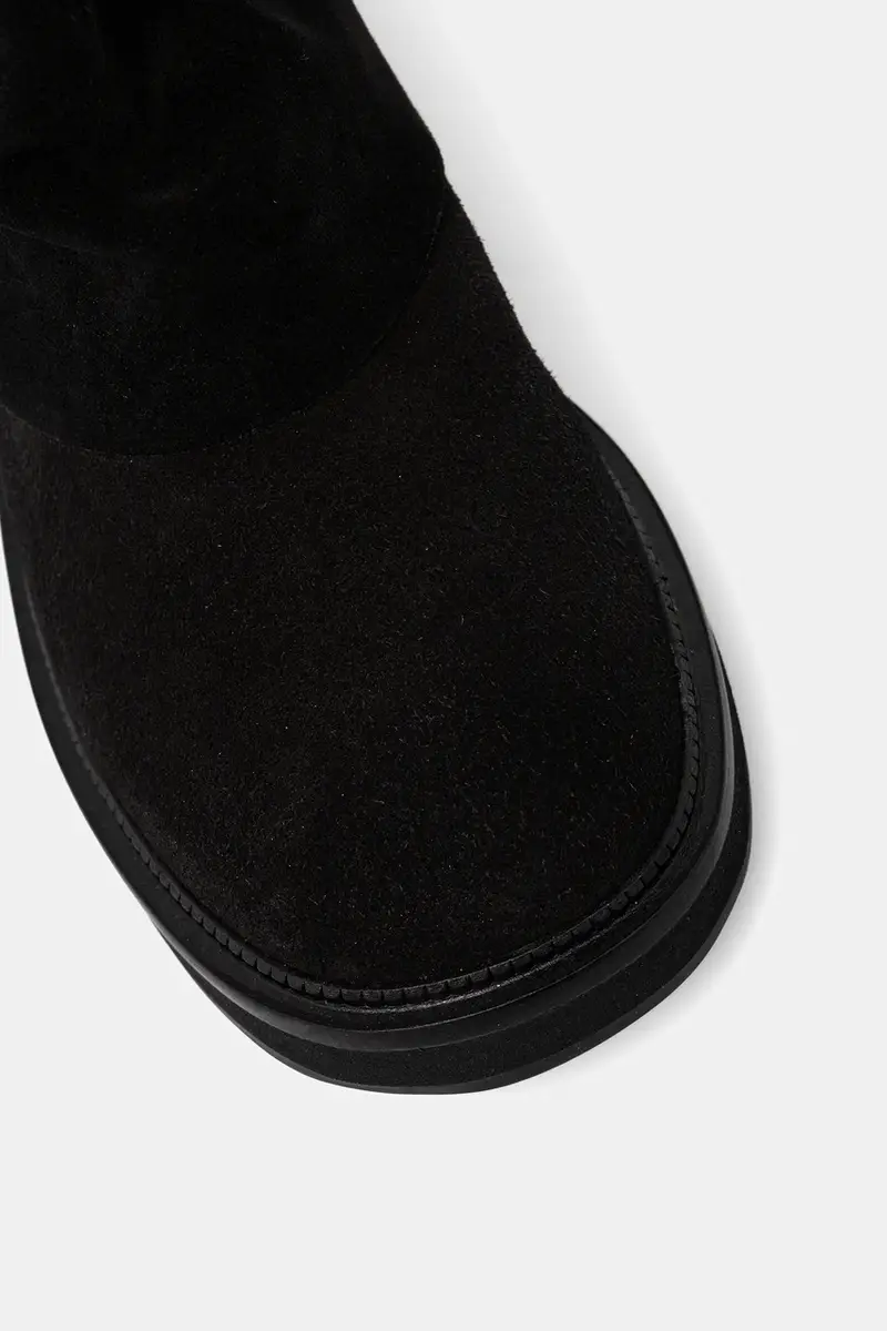 stivaletti alla caviglia in camoscio colore nero miniatura 5