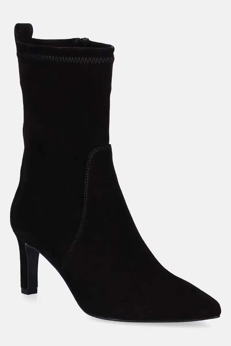 stivaletti alla caviglia in camoscio colore nero miniatura 2