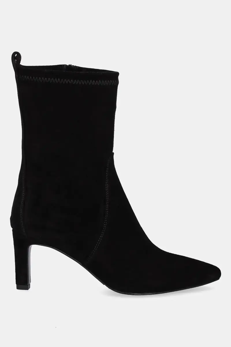 stivaletti alla caviglia in camoscio colore nero miniatura 3