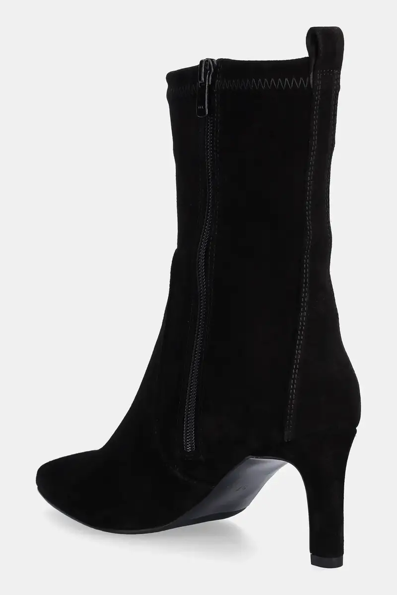 stivaletti alla caviglia in camoscio colore nero miniatura 4