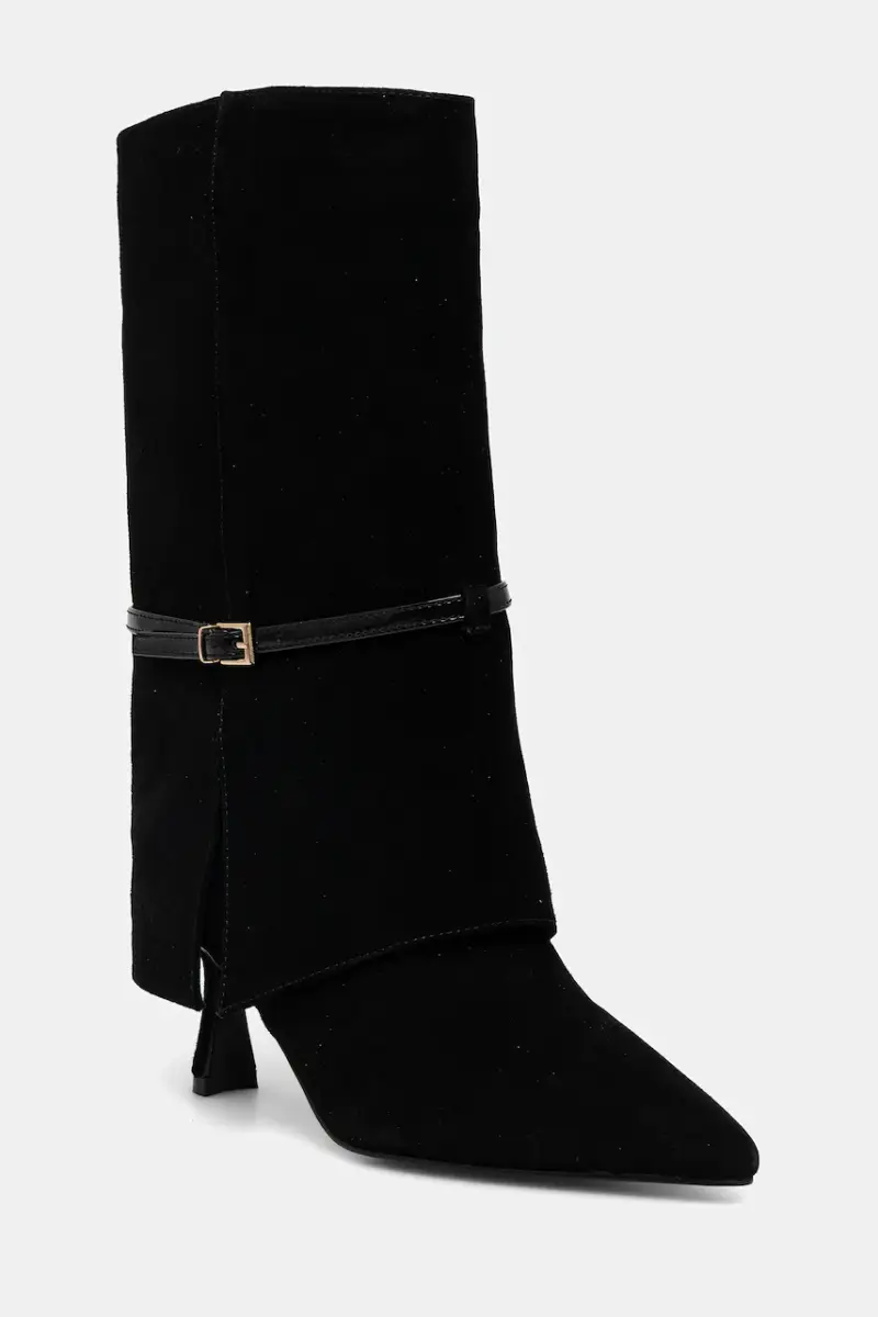 stivaletti alla caviglia in camoscio colore nero miniatura 2