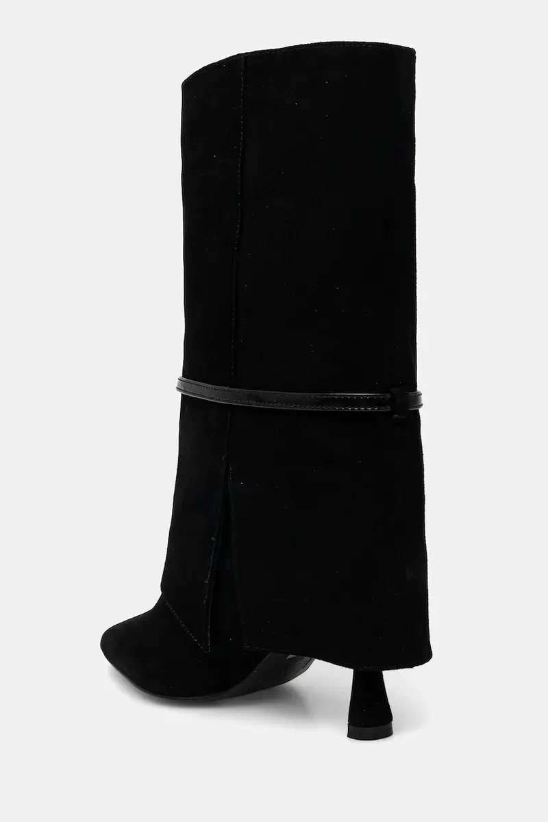stivaletti alla caviglia in camoscio colore nero miniatura 4