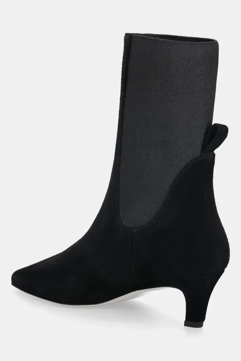 stivaletti alla caviglia in camoscio colore nero miniatura 4