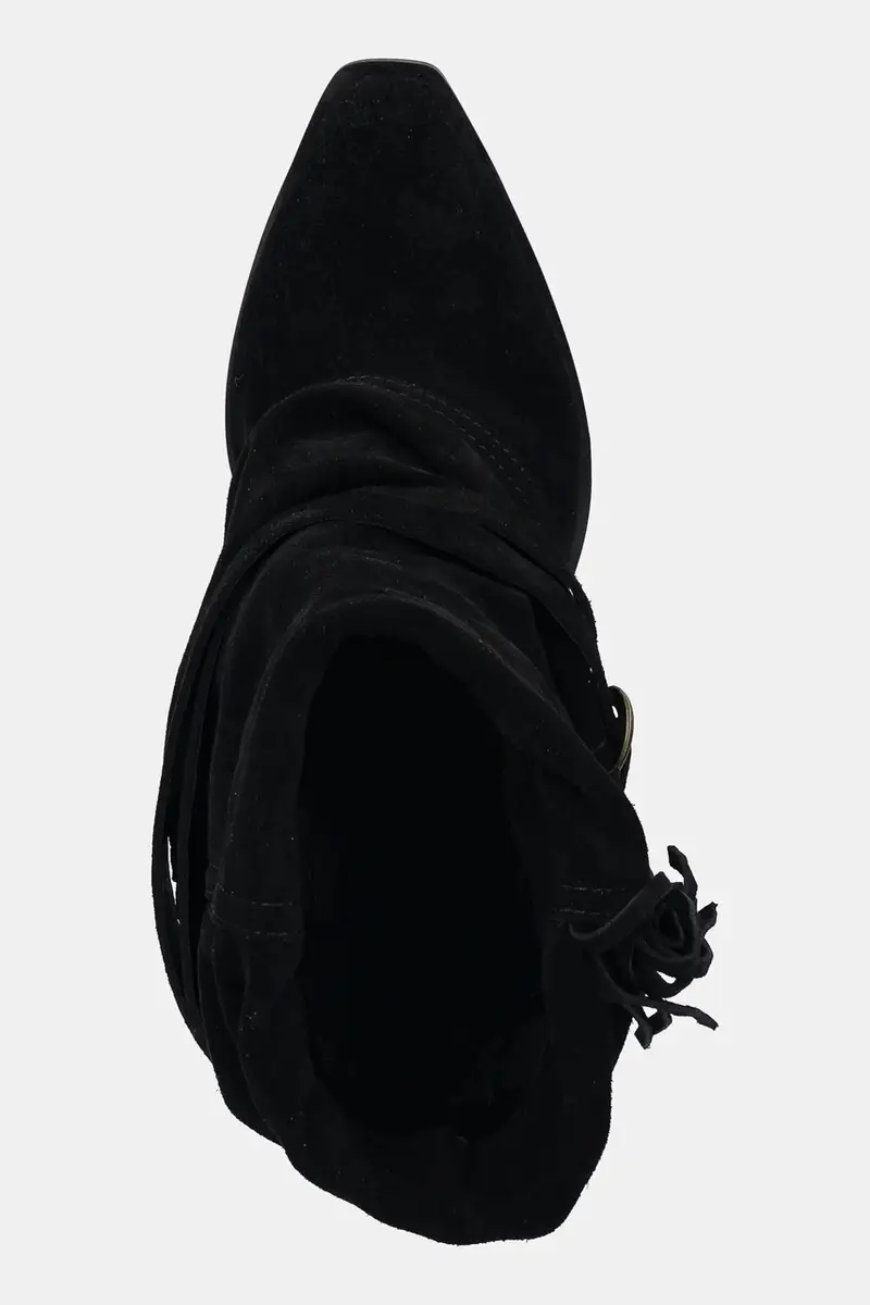 stivaletti alla caviglia in camoscio colore nero miniatura 5