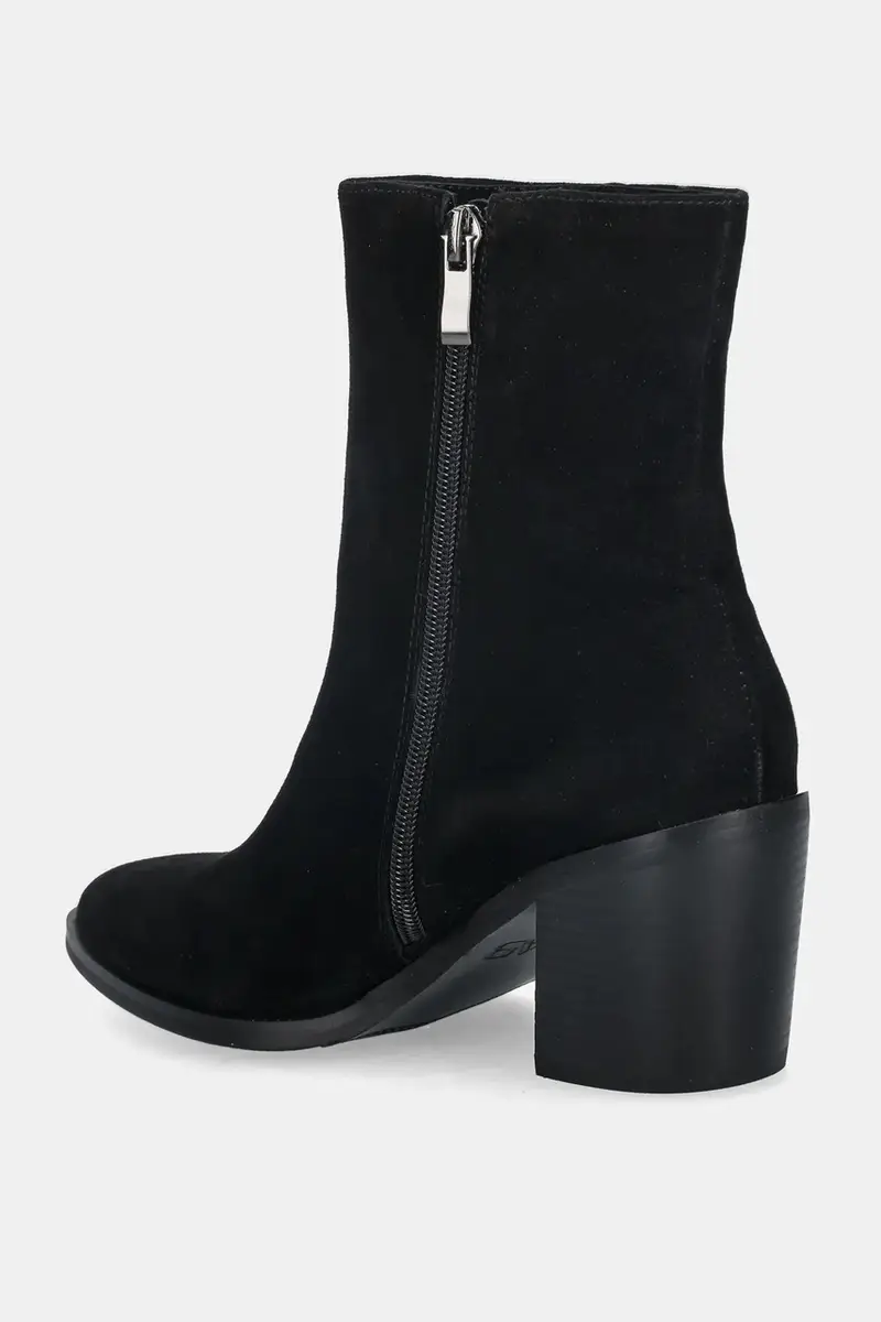 stivaletti alla caviglia in camoscio colore nero miniatura 4