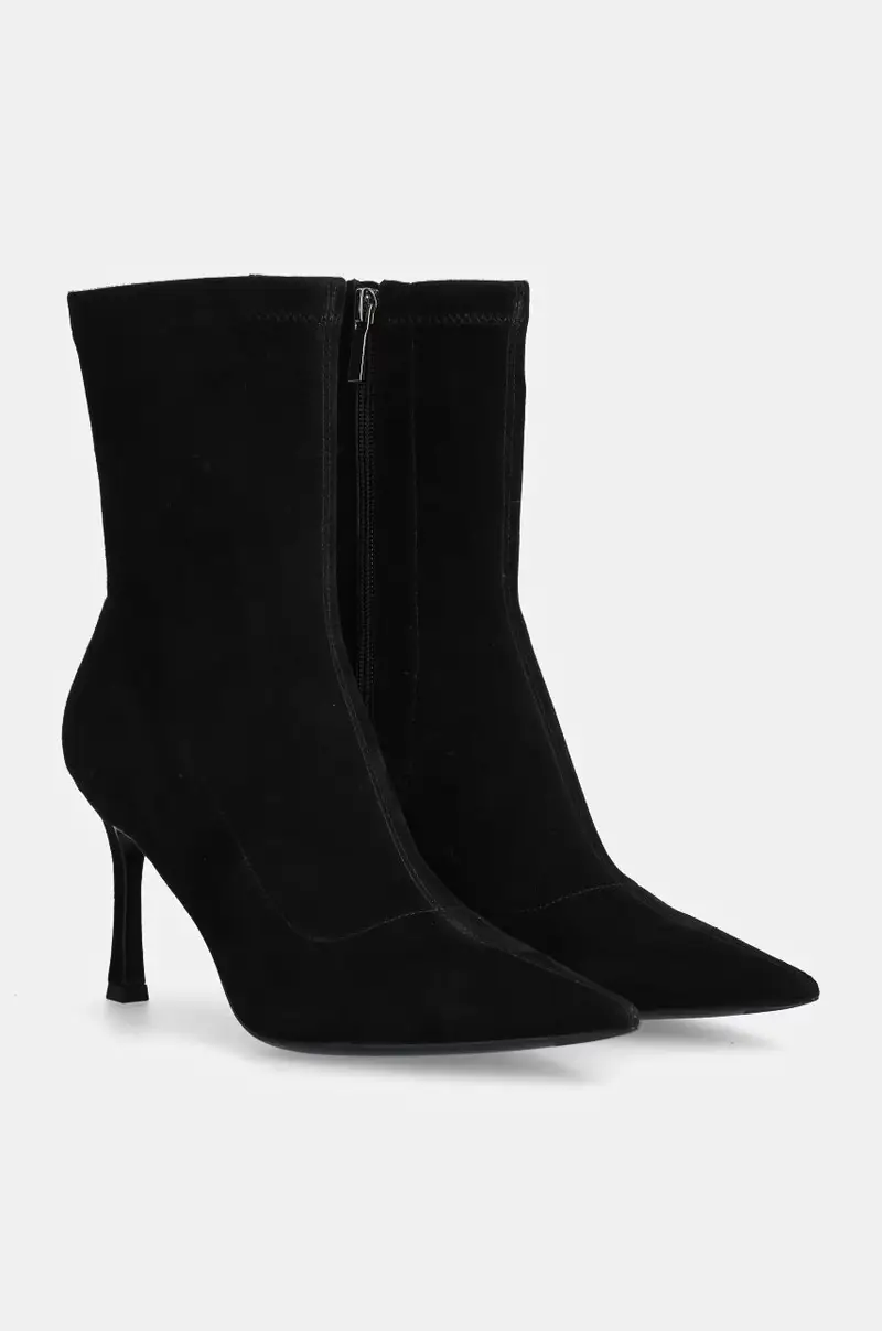 stivaletti alla caviglia in camoscio donna colore nero miniatura 3