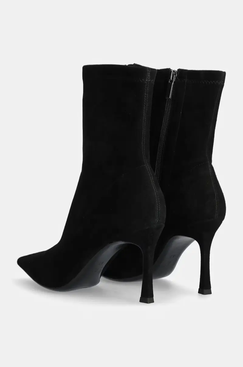 stivaletti alla caviglia in camoscio donna colore nero miniatura 5