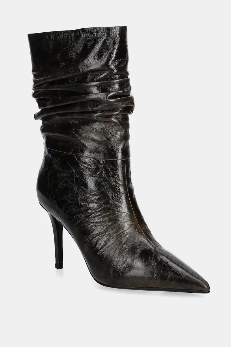 stivaletti alla caviglia in pelle colore marrone miniatura 2